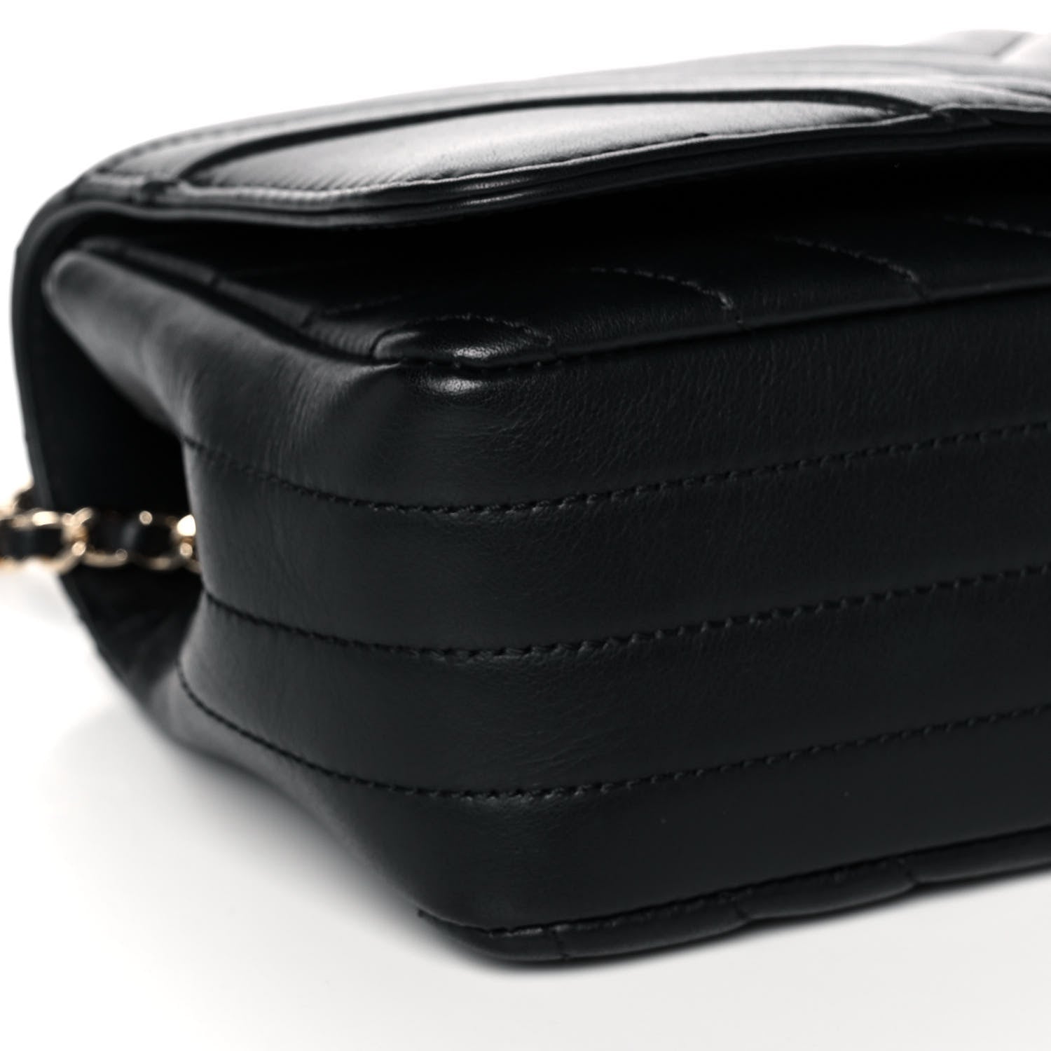 Chanel Calfskin Chevron Quilted Medium Statement Flap Black 10 of 16