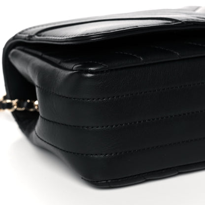Chanel Calfskin Chevron Quilted Medium Statement Flap Black 10 of 16