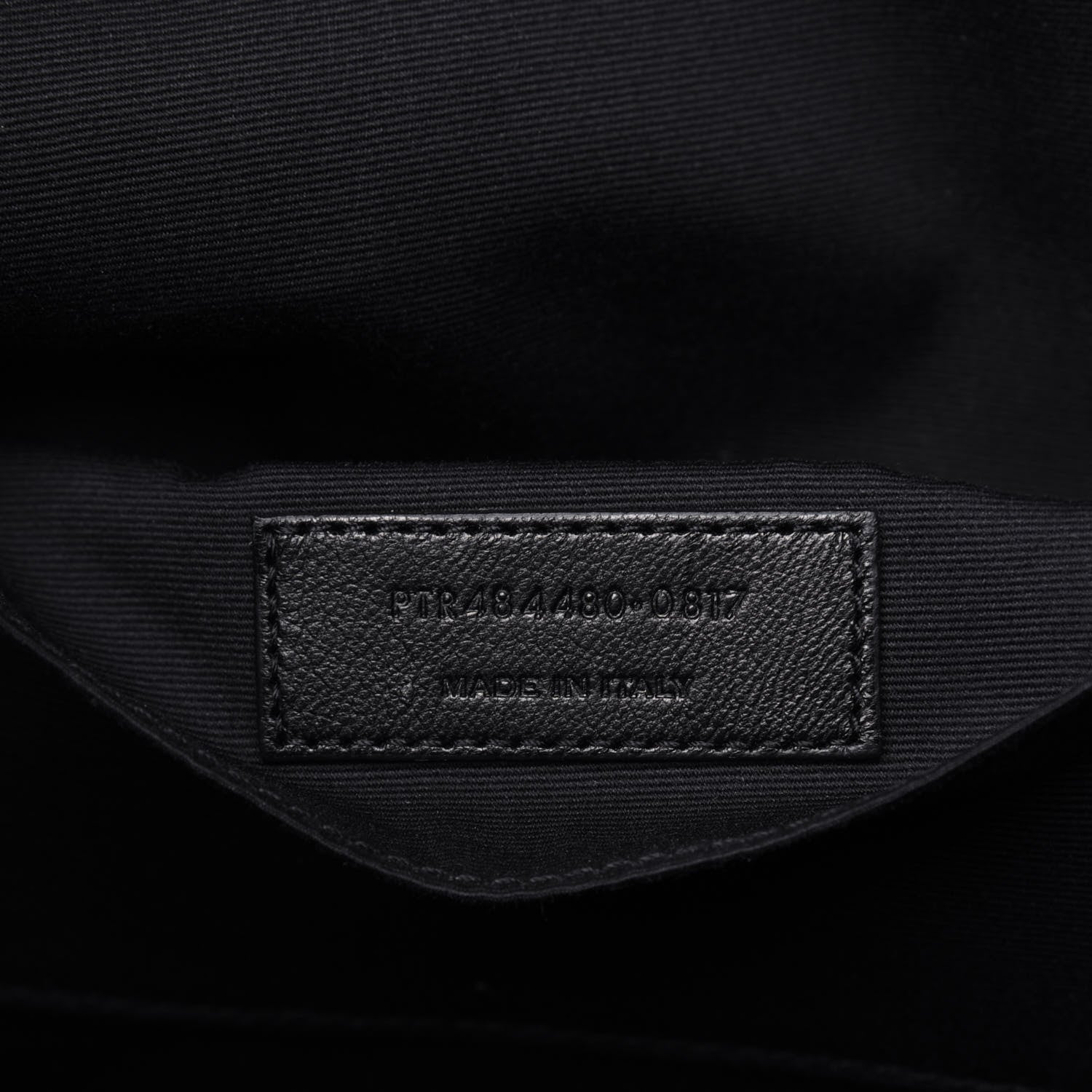Saint Laurent Calfskin Crocodile Embossed Bold Briefcase Black 8 of 13