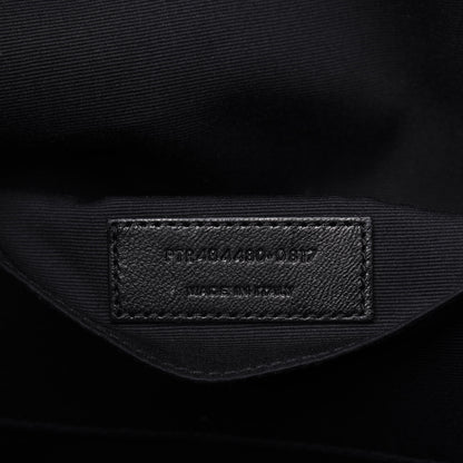 Saint Laurent Calfskin Crocodile Embossed Bold Briefcase Black 8 of 13