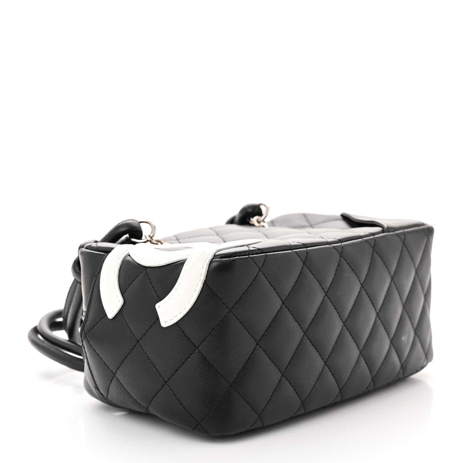 Chanel Calfskin Quilted Small Cambon Bowler Black White 4 of 11