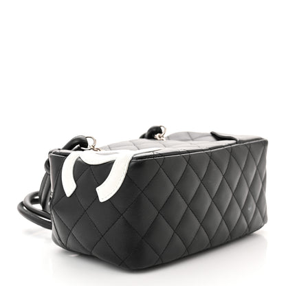 Chanel Calfskin Quilted Small Cambon Bowler Black White 4 of 11