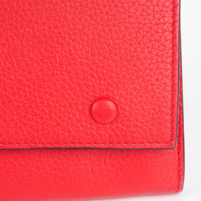 Celine Drummed Calfskin Large Flap Multifunction Wallet Vermillion 9 of 9