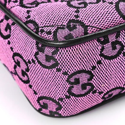 Gucci Monogram Multicolor Matelasse Diagonal Super Mini GG Marmont Shoulder Bag Pink Blue 8 of 10