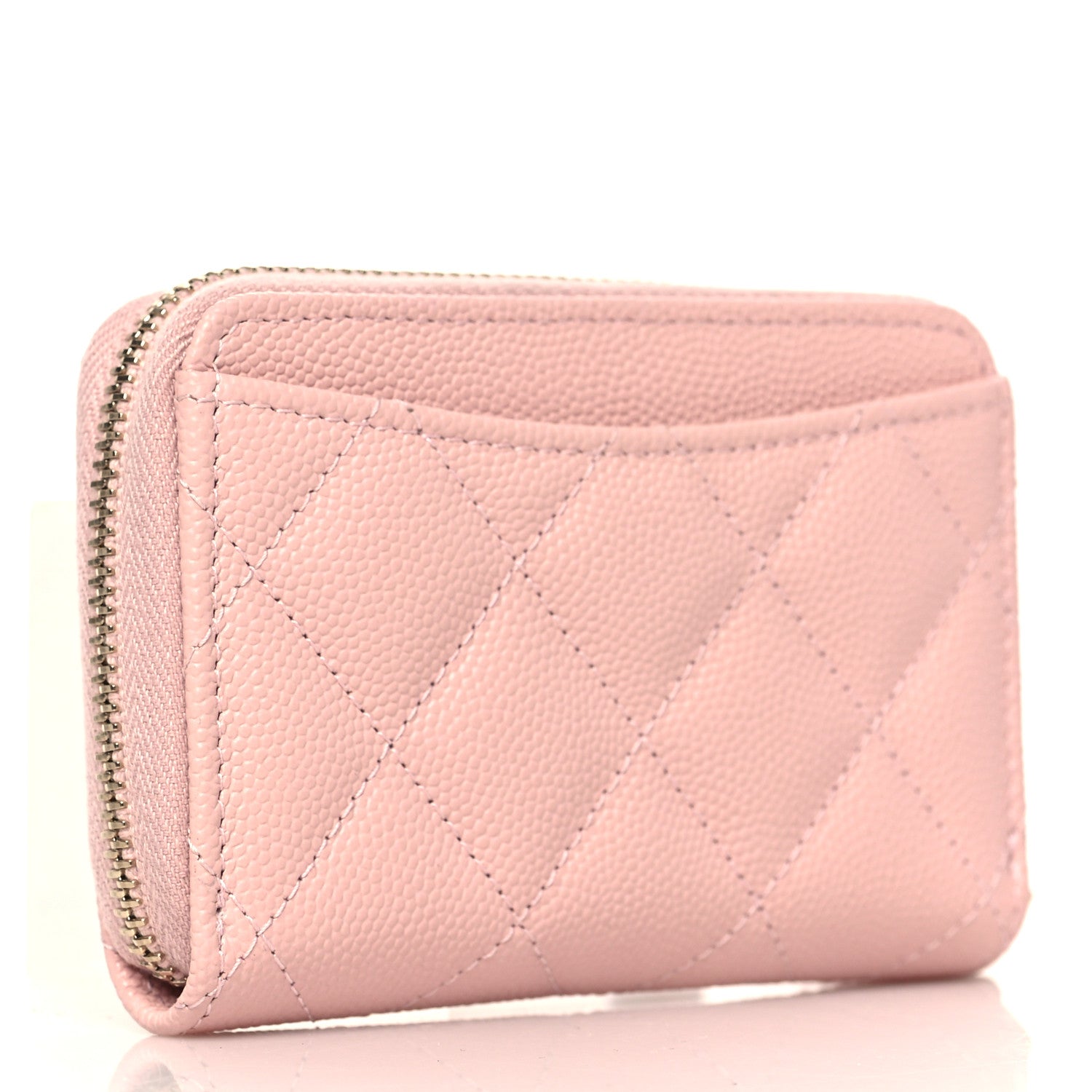 Chanel Caviar Quilted Zip Coin Purse Light Pink 3 of 8