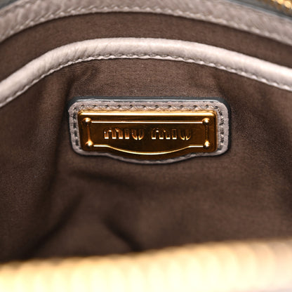 Miu Miu Vitello Shine Double Zip Tote Fumo 6 of 12