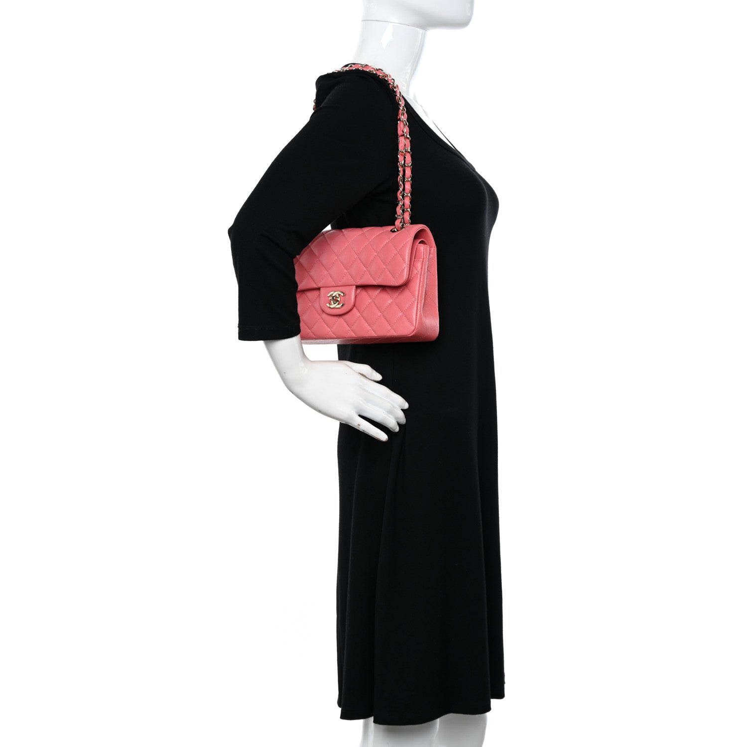 Chanel Caviar Quilted Small Double Flap Pink 2 of 11