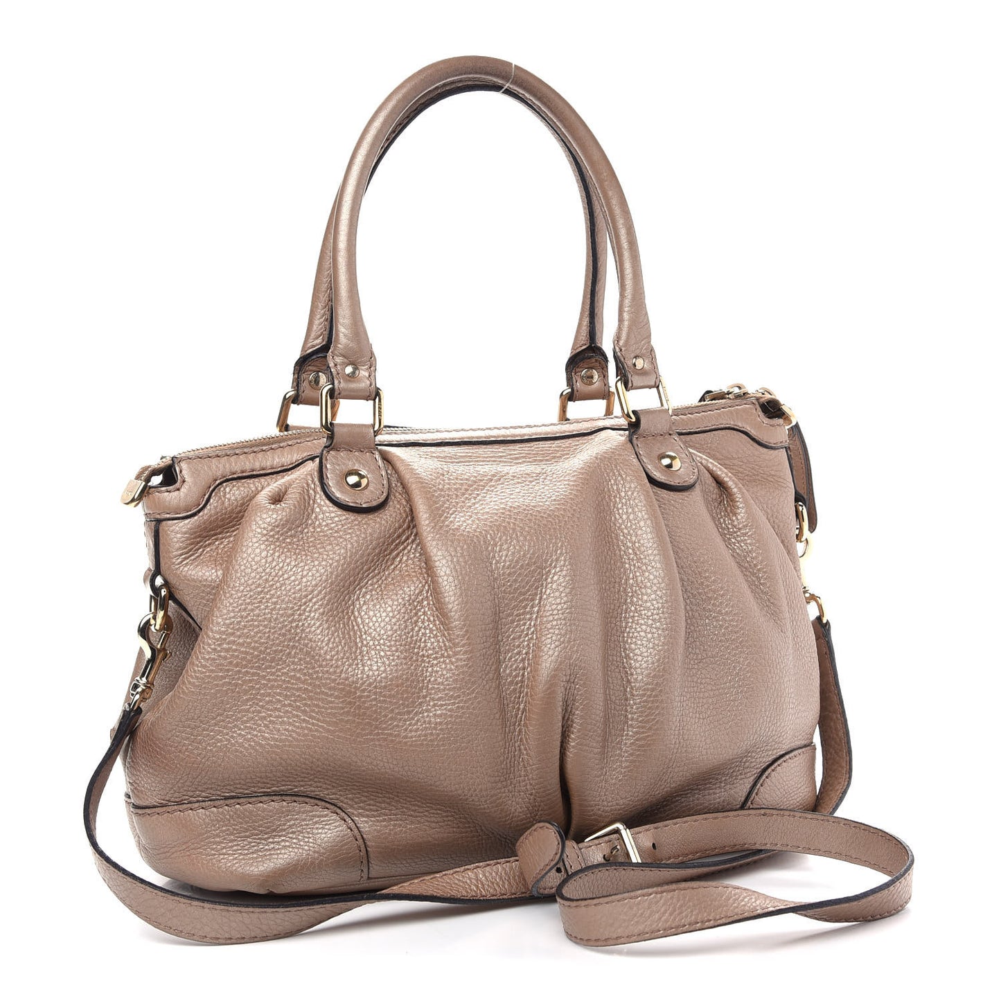 Metallic Calfskin Medium Sukey Top Handle Bag Pink