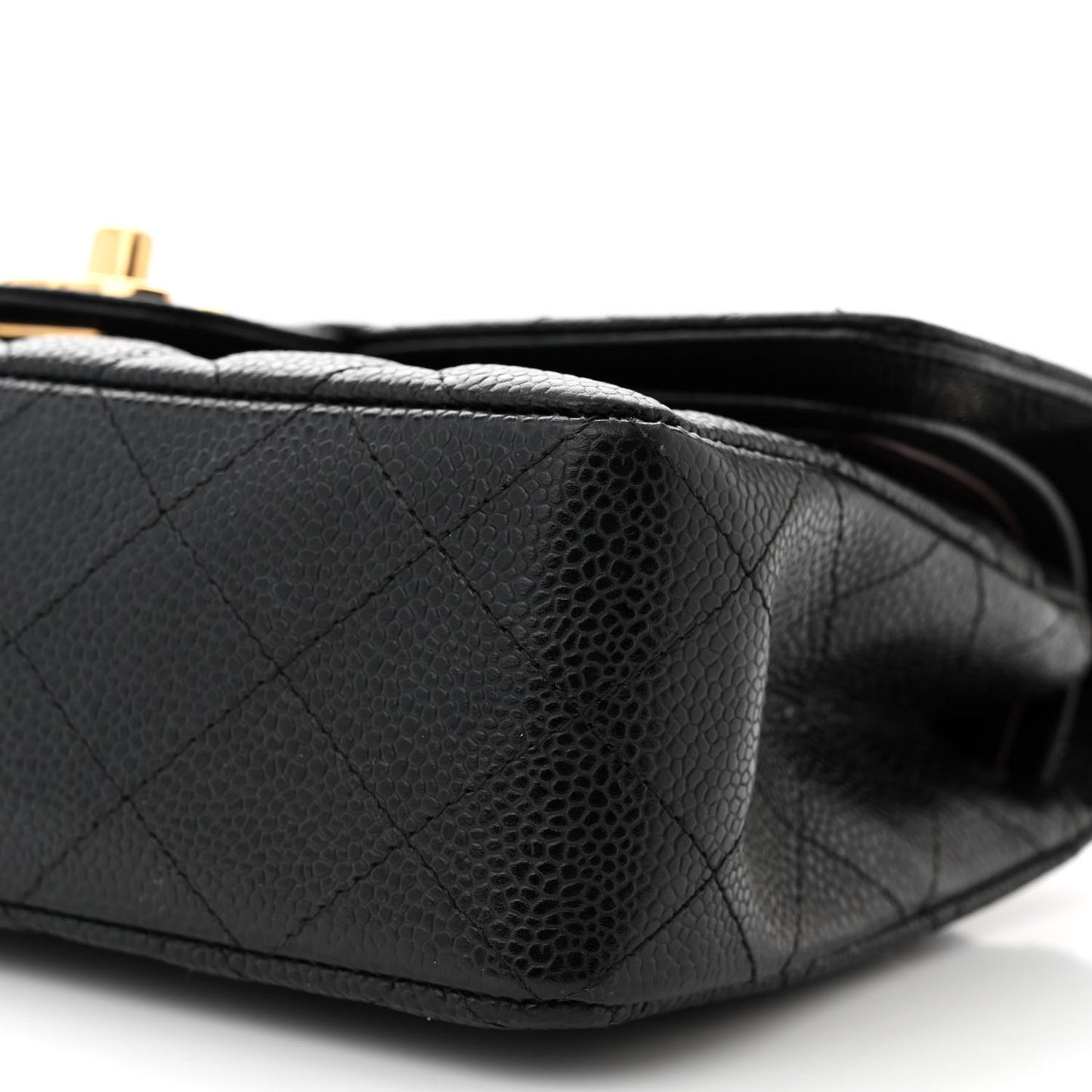 Caviar Quilted Small Double Flap Black