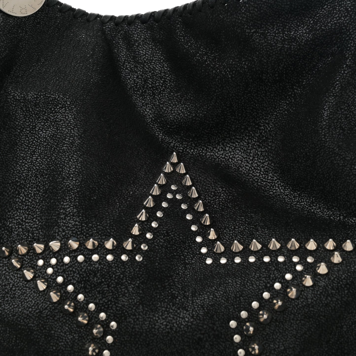 Shaggy Deer Studded Small Star Falabella Tote Black