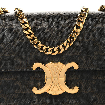 Celine Triomphe Canvas Chain Shoulder Bag Tan 7 of 9