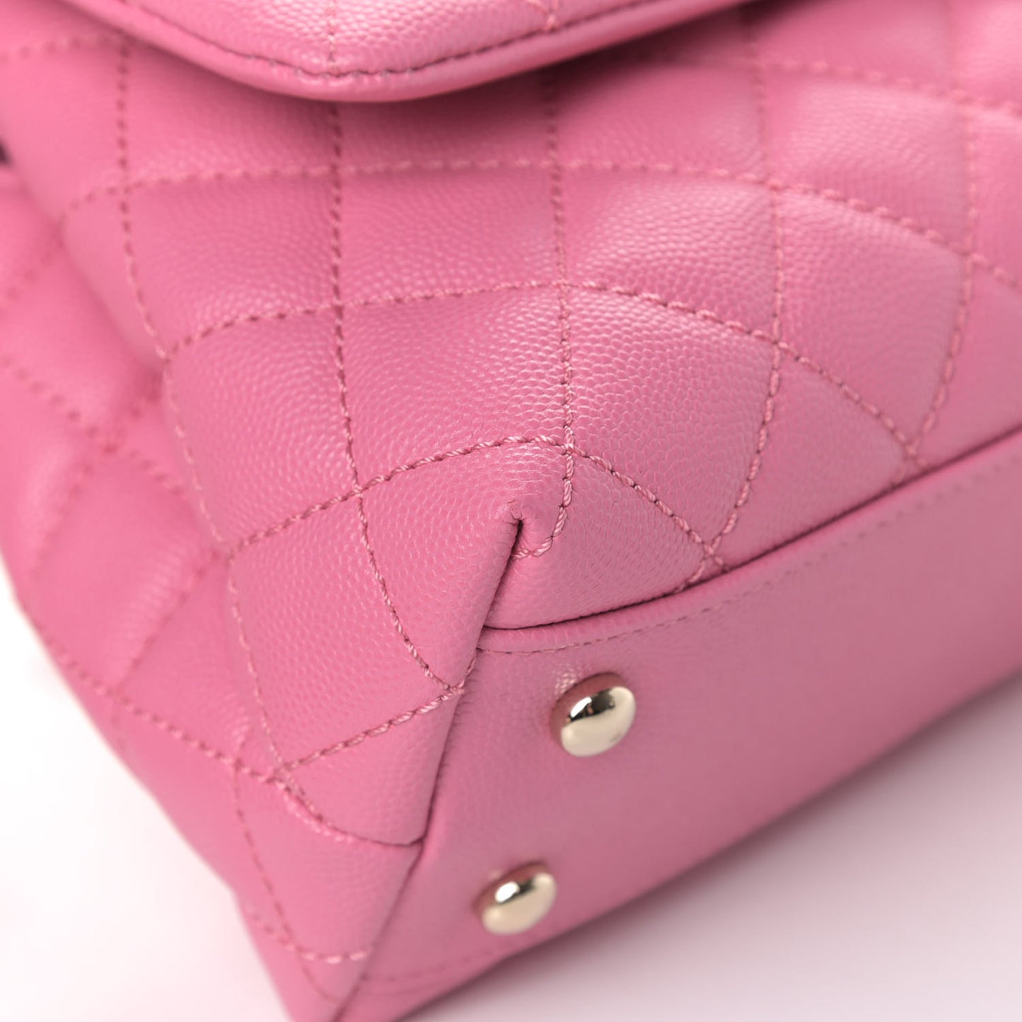Caviar Lizard Embossed Quilted Mini Coco Handle Flap Pink