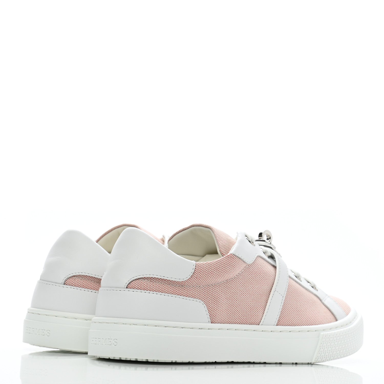 Hermes Calfskin Canvas Day Sneakers 35.5 Framboise White 4 of 9