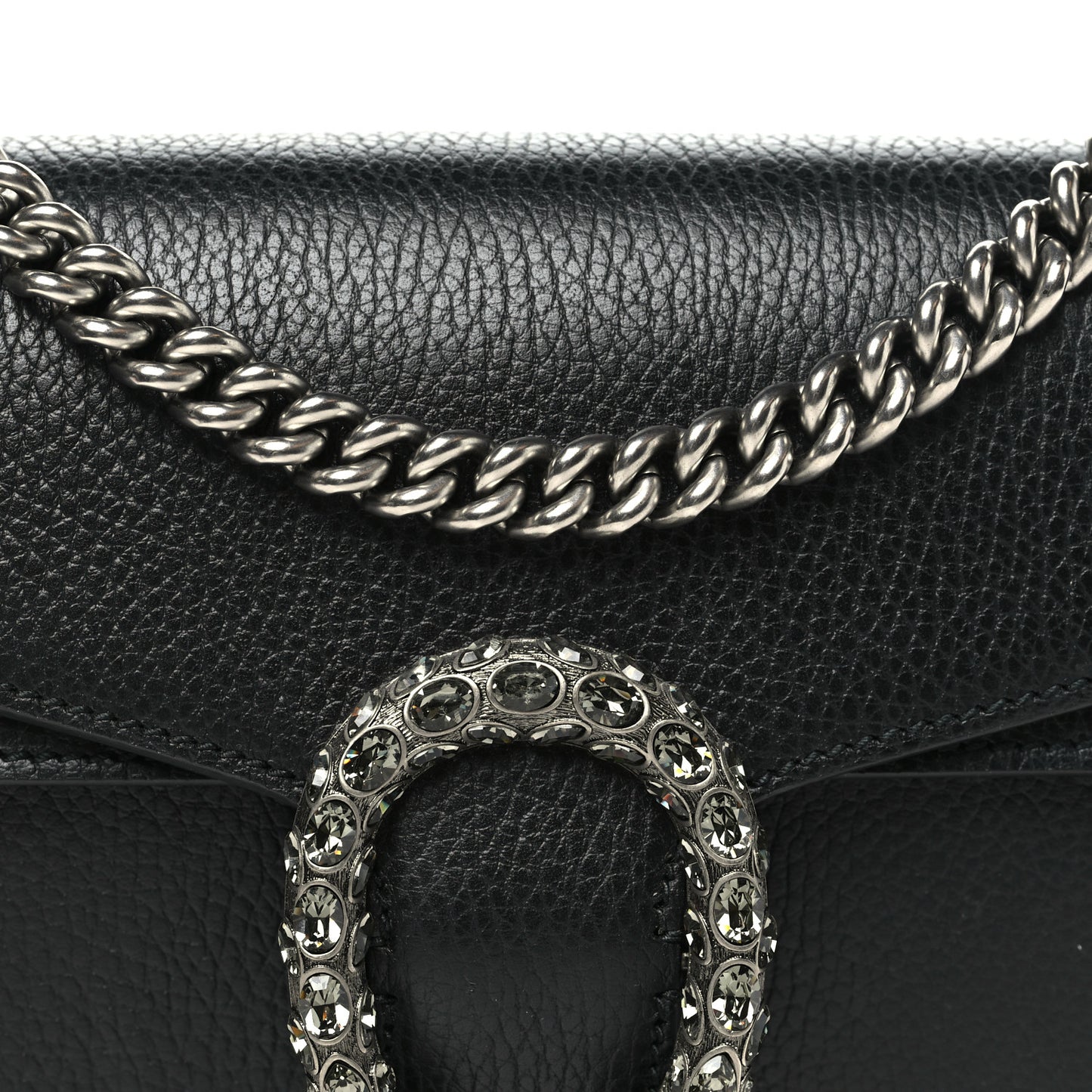 Pebbled Calfskin Small Dionysus Shoulder Bag Black