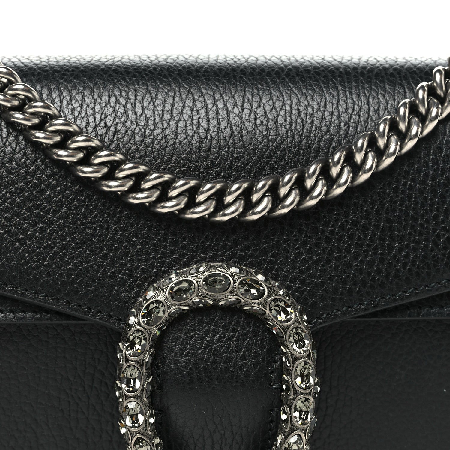 Gucci Pebbled Calfskin Small Dionysus Shoulder Bag Black 7 of 9