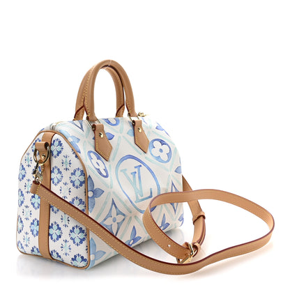 Louis Vuitton Monogram Tiles By The Pool Speedy Bandouliere 25 Lagoon Blue 3 of 9