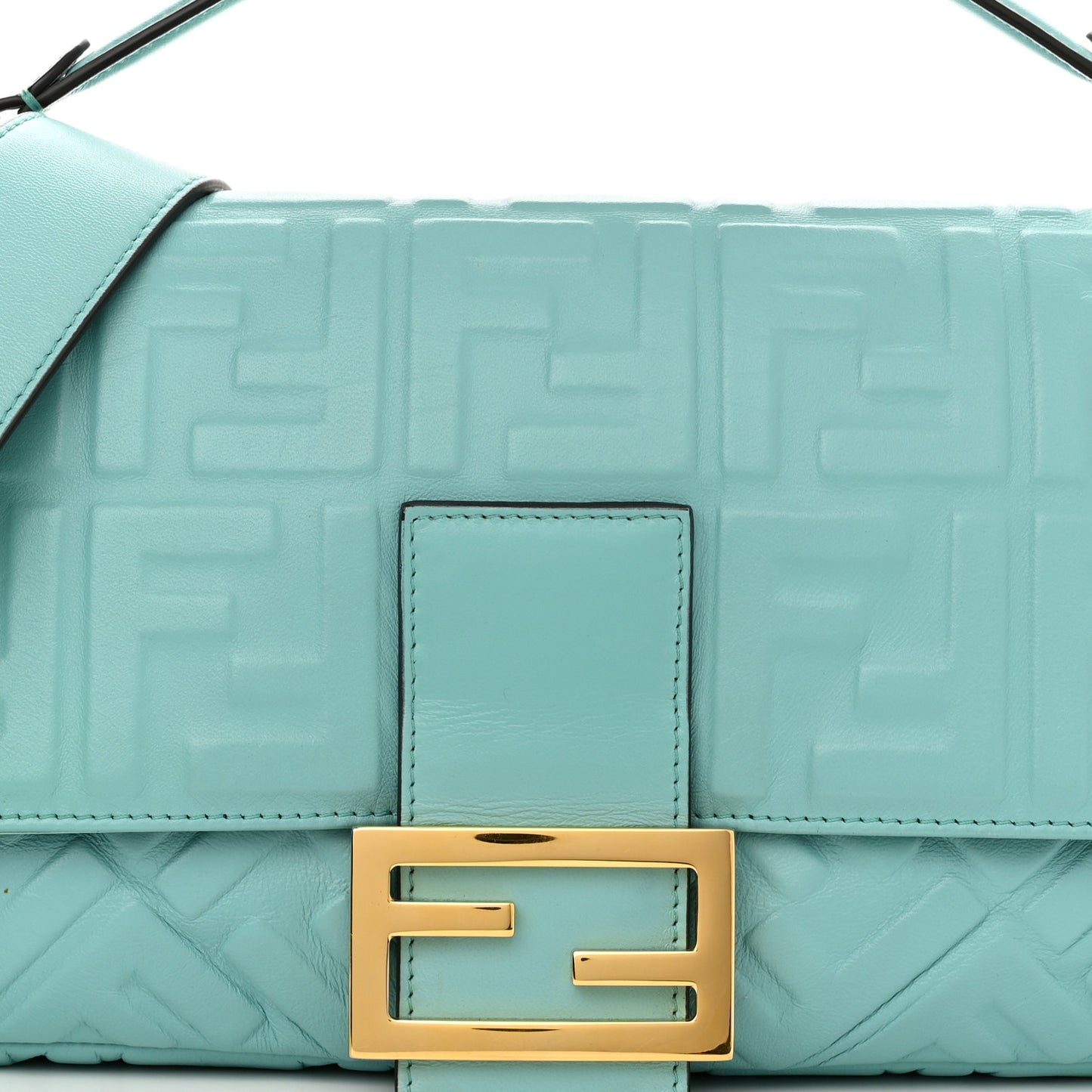 Nappa FF 1974 Embossed Large Baguette Tiffany