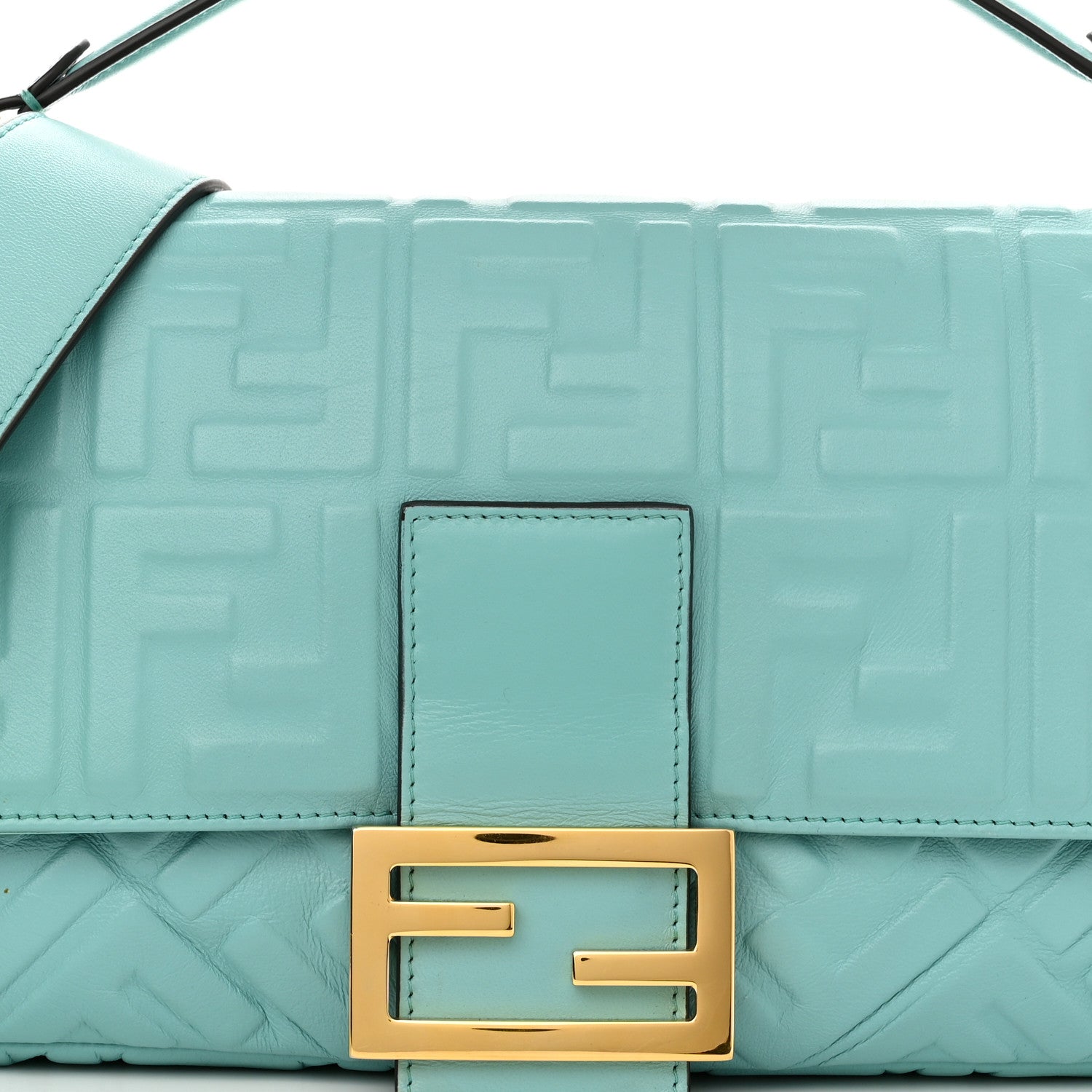 Fendi Nappa FF 1974 Embossed Large Baguette Tiffany 8 of 10