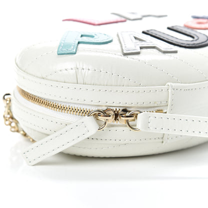 Chanel Embroidered Lambskin Chevron Quilted La Pausa Evening Bag White 9 of 10