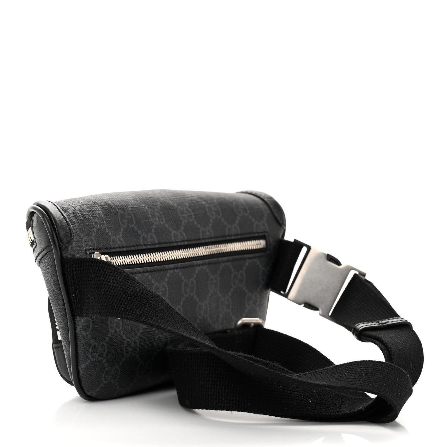 GG Supreme Monogram Textured Calfskin Retro Interlocking G Belt Bag Black