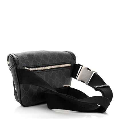 Gucci GG Supreme Monogram Textured Calfskin Retro Interlocking G Belt Bag Black 3 of 10