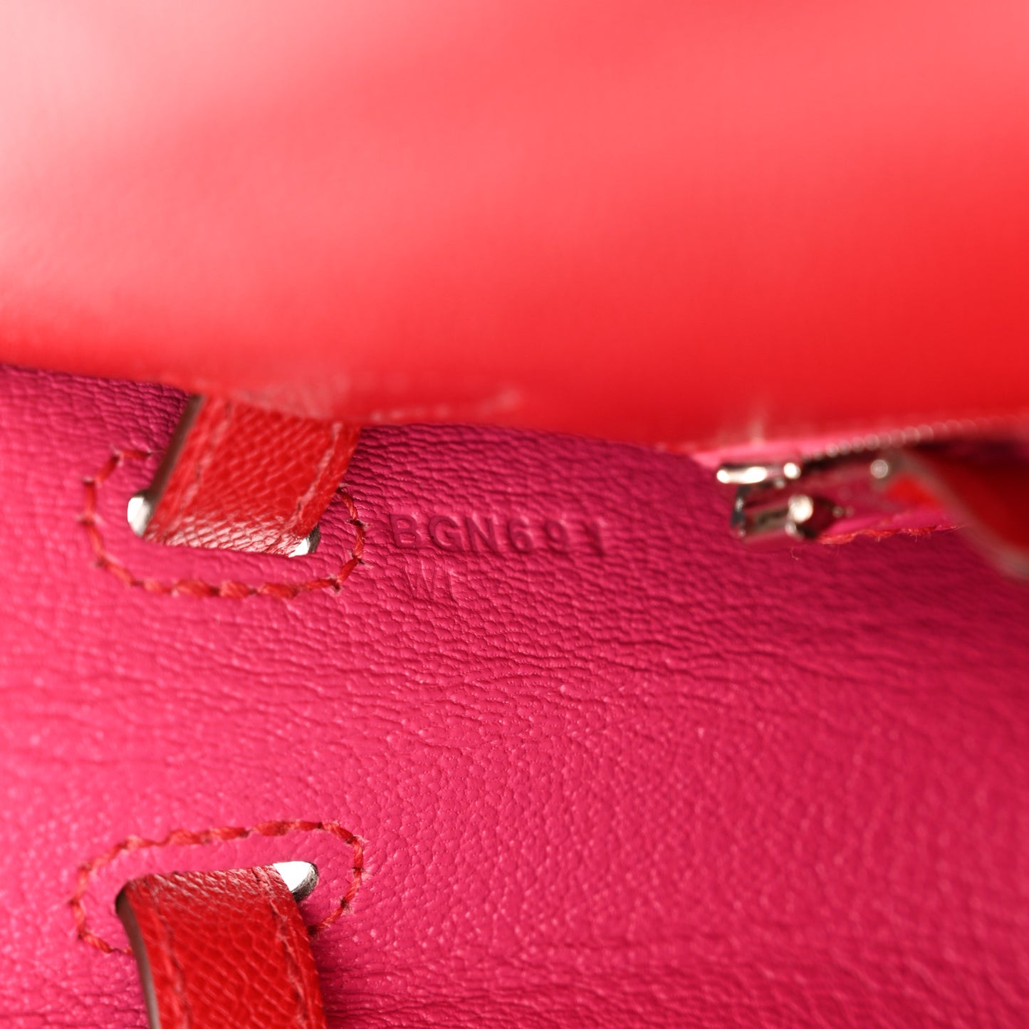 Madame Calfskin Verso Kelly Sellier 25 Rouge Piment Rose Shocking