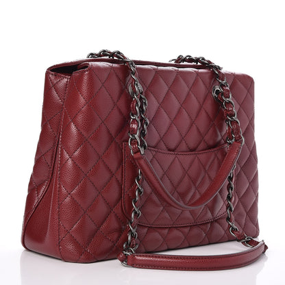 Chanel Caviar Quilted City Shopping Tote Dark Red 3 of 7