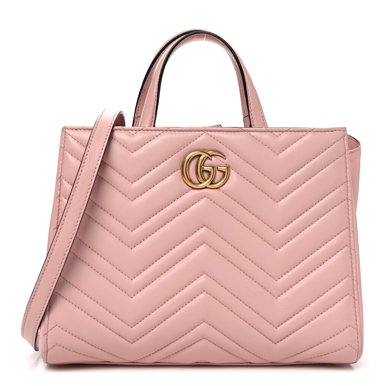 Gucci Calfskin Matelasse Small GG Marmont Tote Perfect Pink 1 of 10