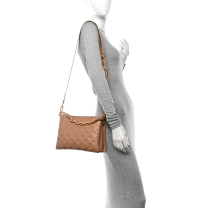 Louis Vuitton Lambskin Embossed Monogram Coussin PM Camel 2 of 12