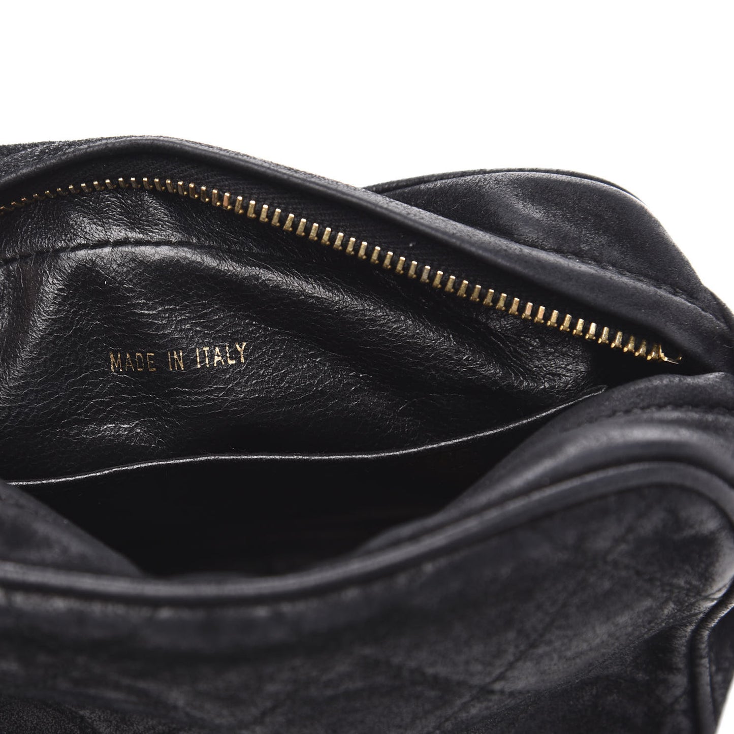 Suede Quilted Camera Case Crossbody Bag Black