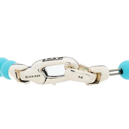 David Yurman Sterling Silver Turquoise 4mm Spiritual Beads Adjustable Bracelet 3 of 3