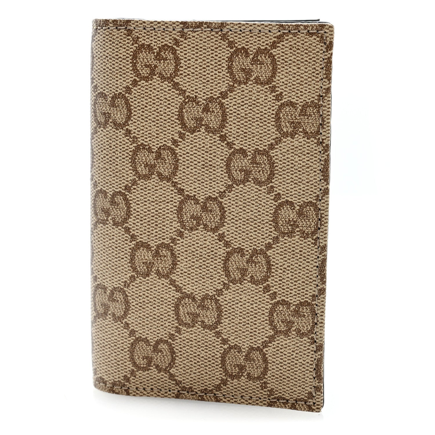 Gucci GG Monogram Essence Classic Card Case Sand Dark Brown 1 of 7