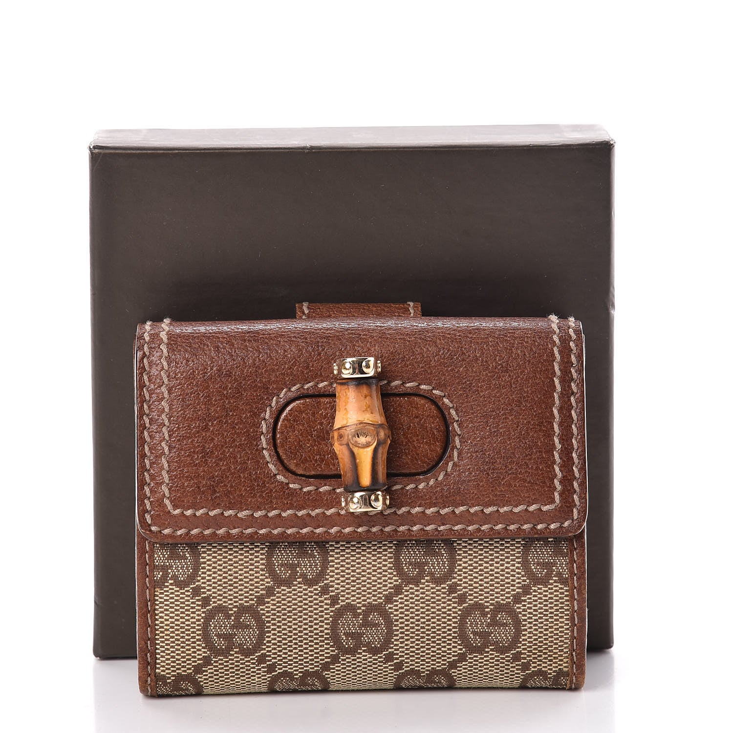 Gucci Monogram Bamboo French Wallet Brown 9 of 9