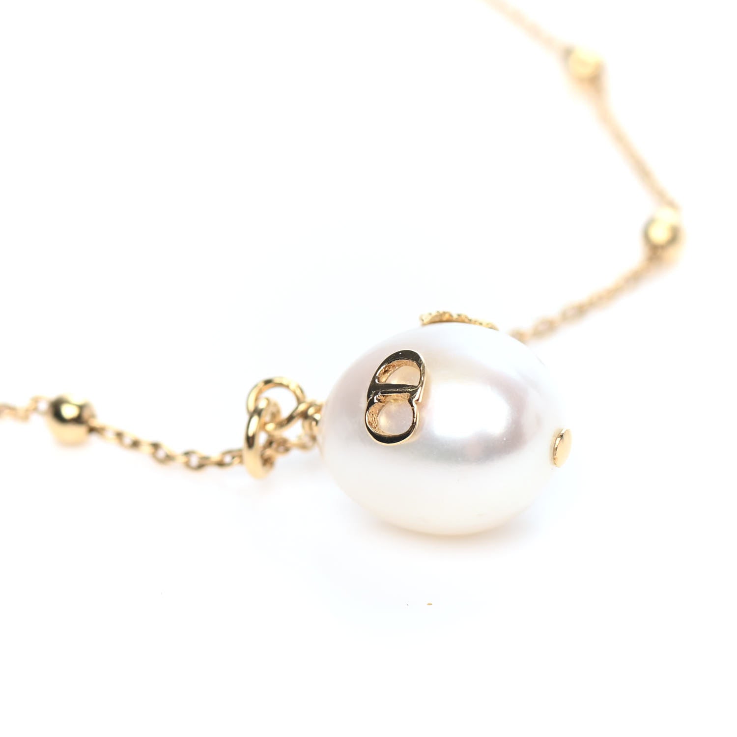 Christian Dior Fresh Water Pearl Metal Perles De Desir Charm Bracelet Gold 3 of 3