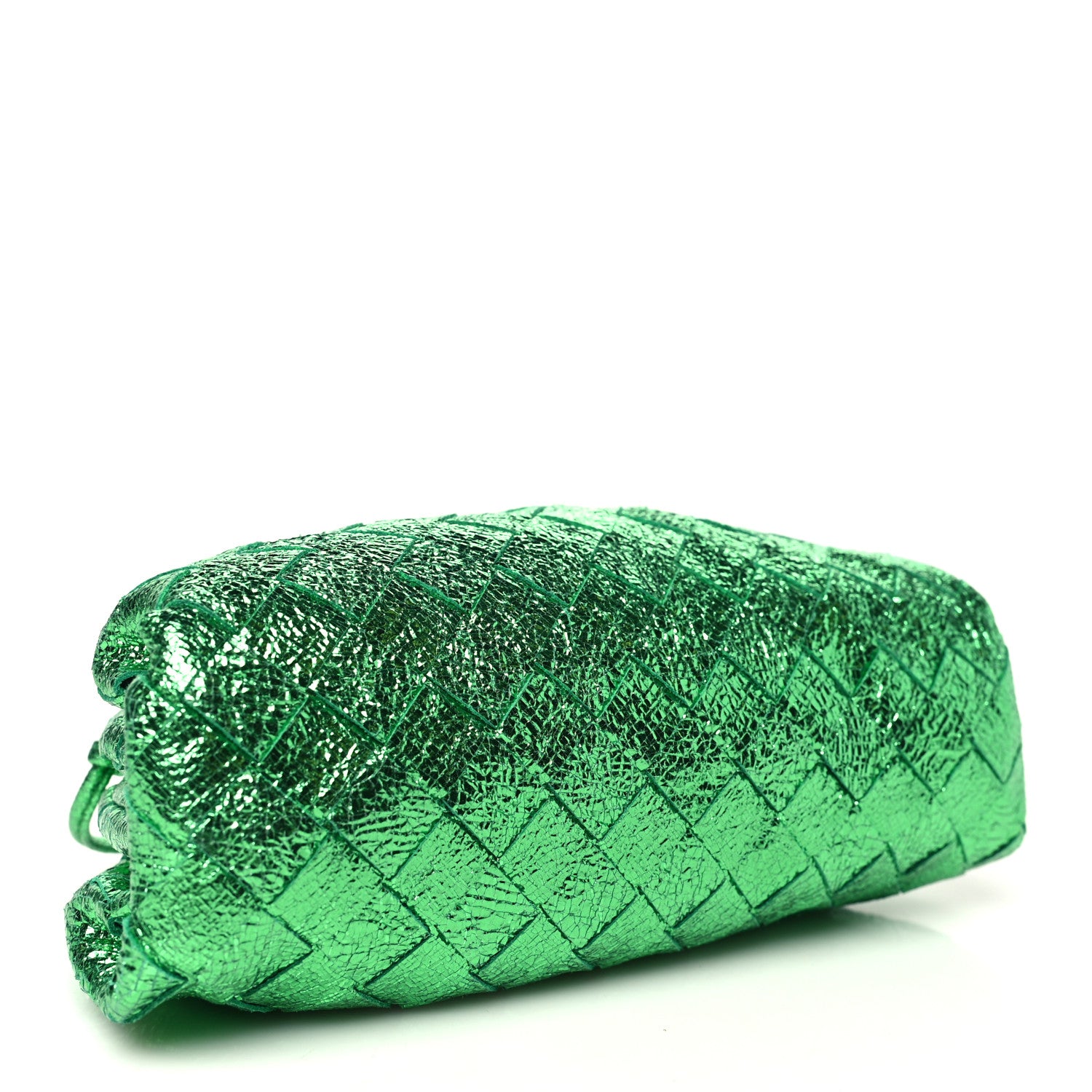 Bottega Veneta Metallic Nappa Intrecciato The Mini Pouch Parakeet 4 of 10