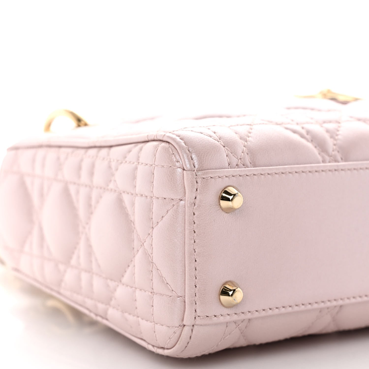 Christian Dior Metallic Lambskin Cannage Mini Lady Dior Lotus 9 of 10