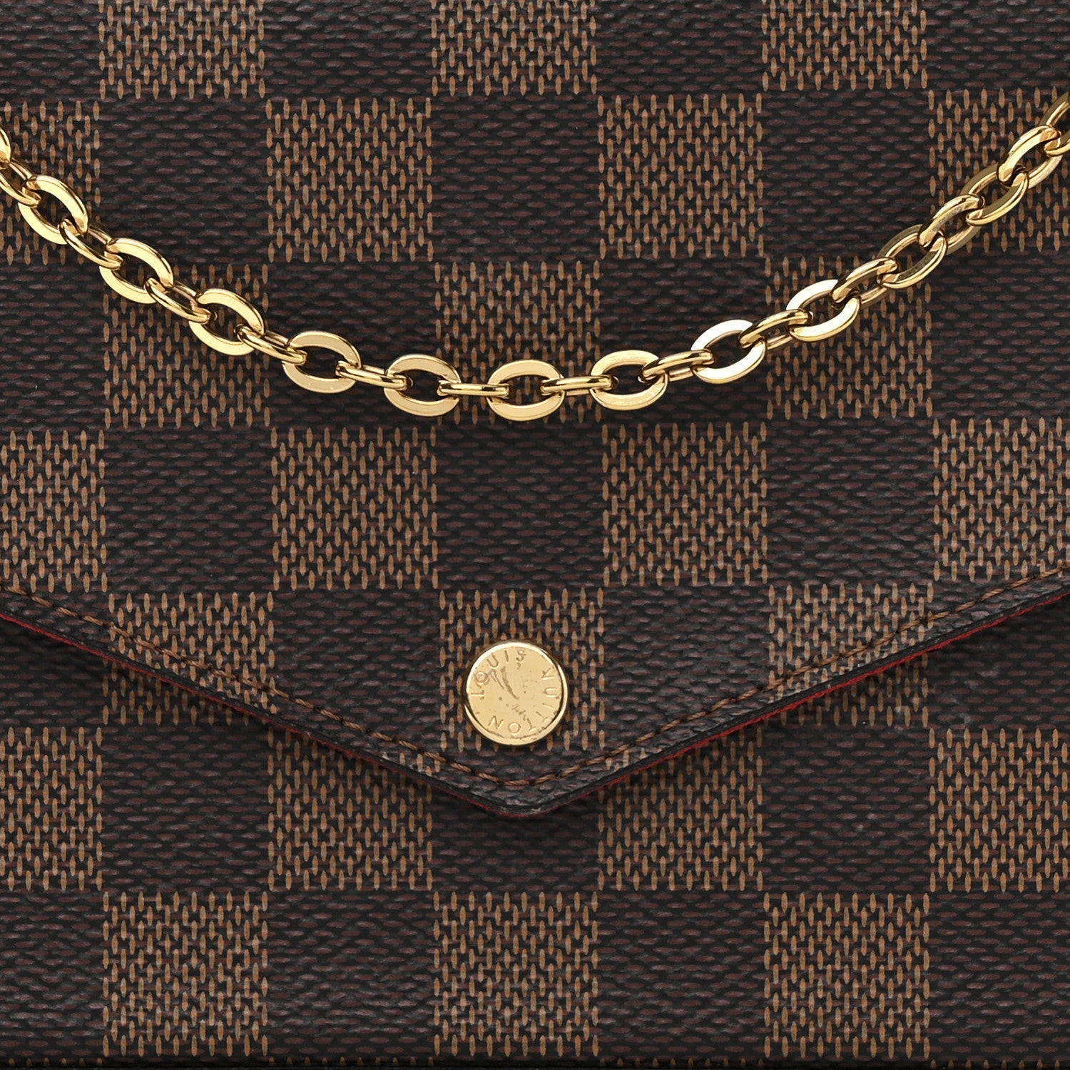 Louis Vuitton Damier Ebene Pochette Felicie Chain Wallet 8 of 12