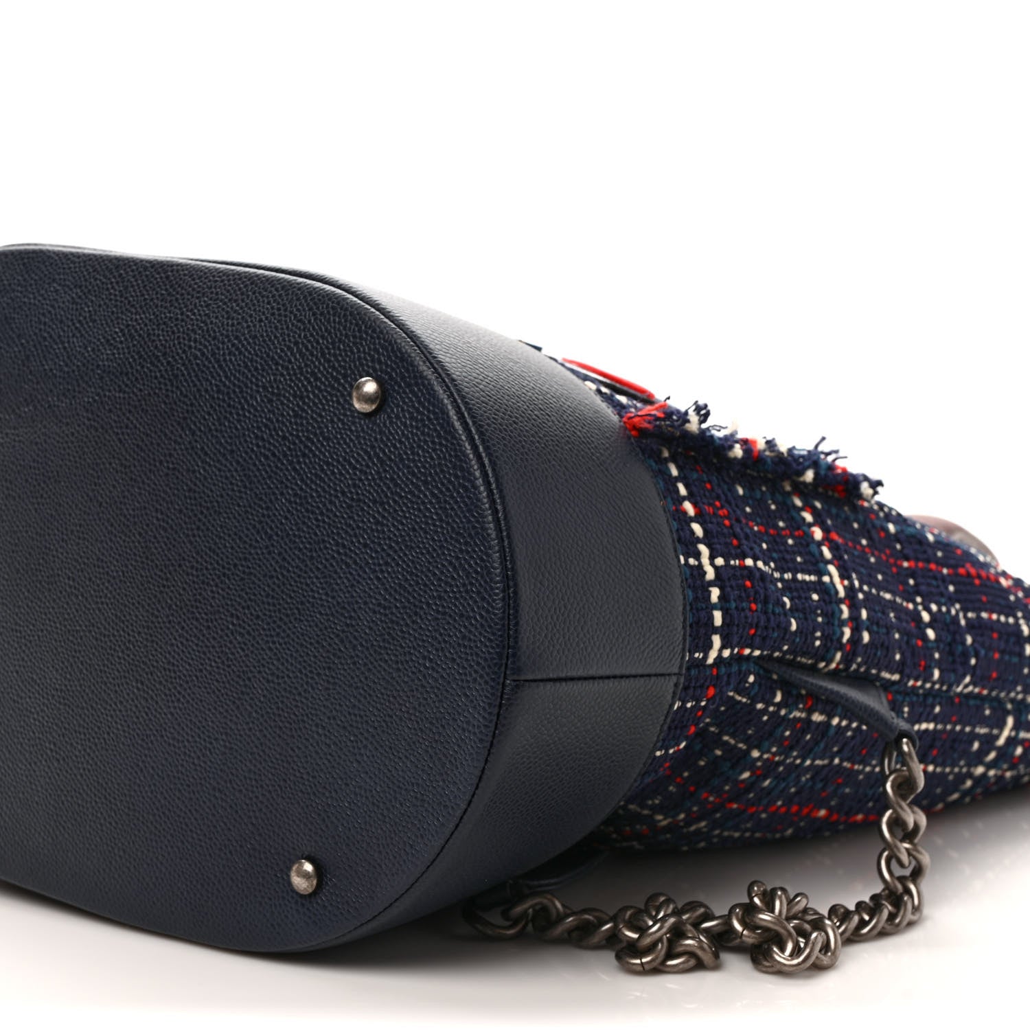 Chanel Tweed Crest Trip Backpack Navy Burgundy 9 of 9
