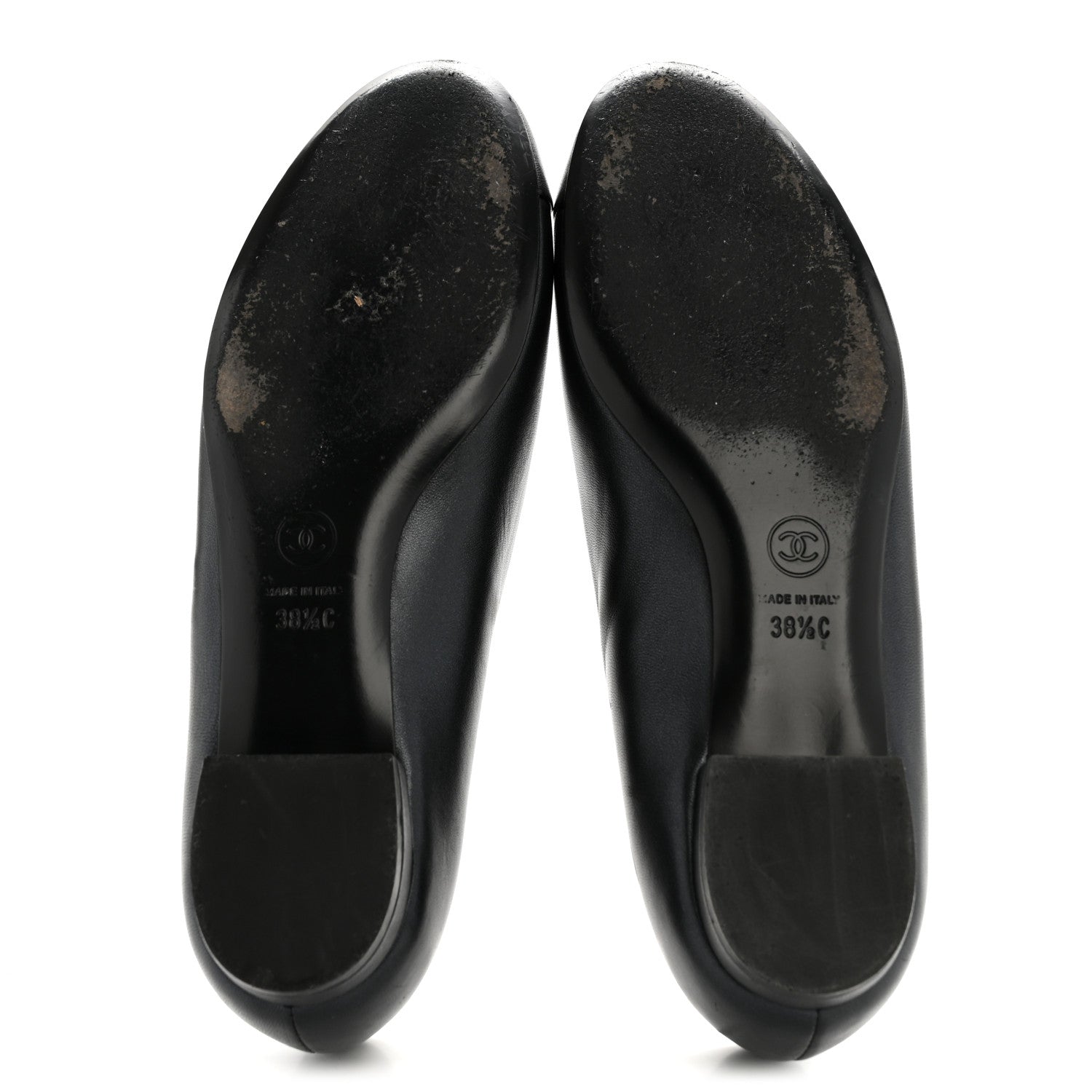 Chanel Lambskin Cap Toe Ballerina Flats 38.5 Dark Navy Black 6 of 10