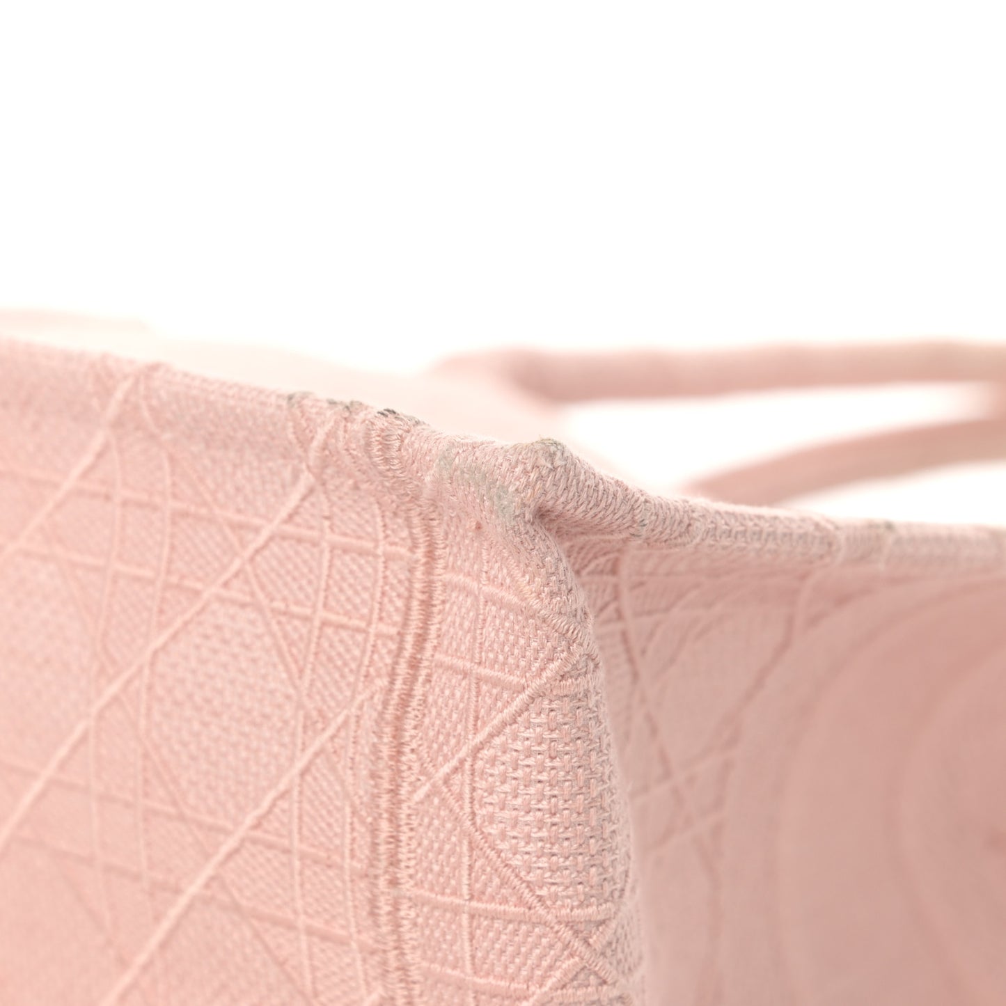 Canvas Embroidered Cannage Medium Book Tote Bois De Rose