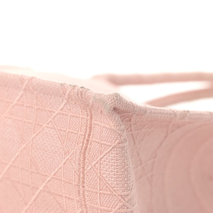 Christian Dior Canvas Embroidered Cannage Medium Book Tote Bois De Rose 10 of 16