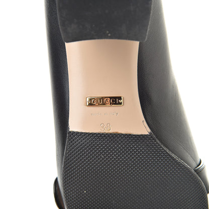 Gucci Malaga Kid GG Marmont Fringe 50mm Loafer Pumps 38 Black 6 of 12