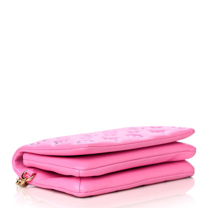 Louis Vuitton Lambskin Embossed Monogram Vuittamins Pochette Coussin Rose Violet 4 of 17