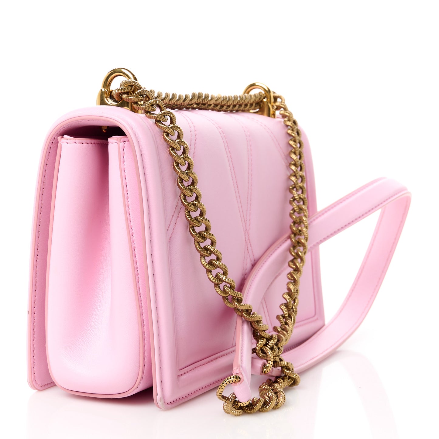 DOLCE GABBANA Calfskin Medium Devotion Crossbody Candy