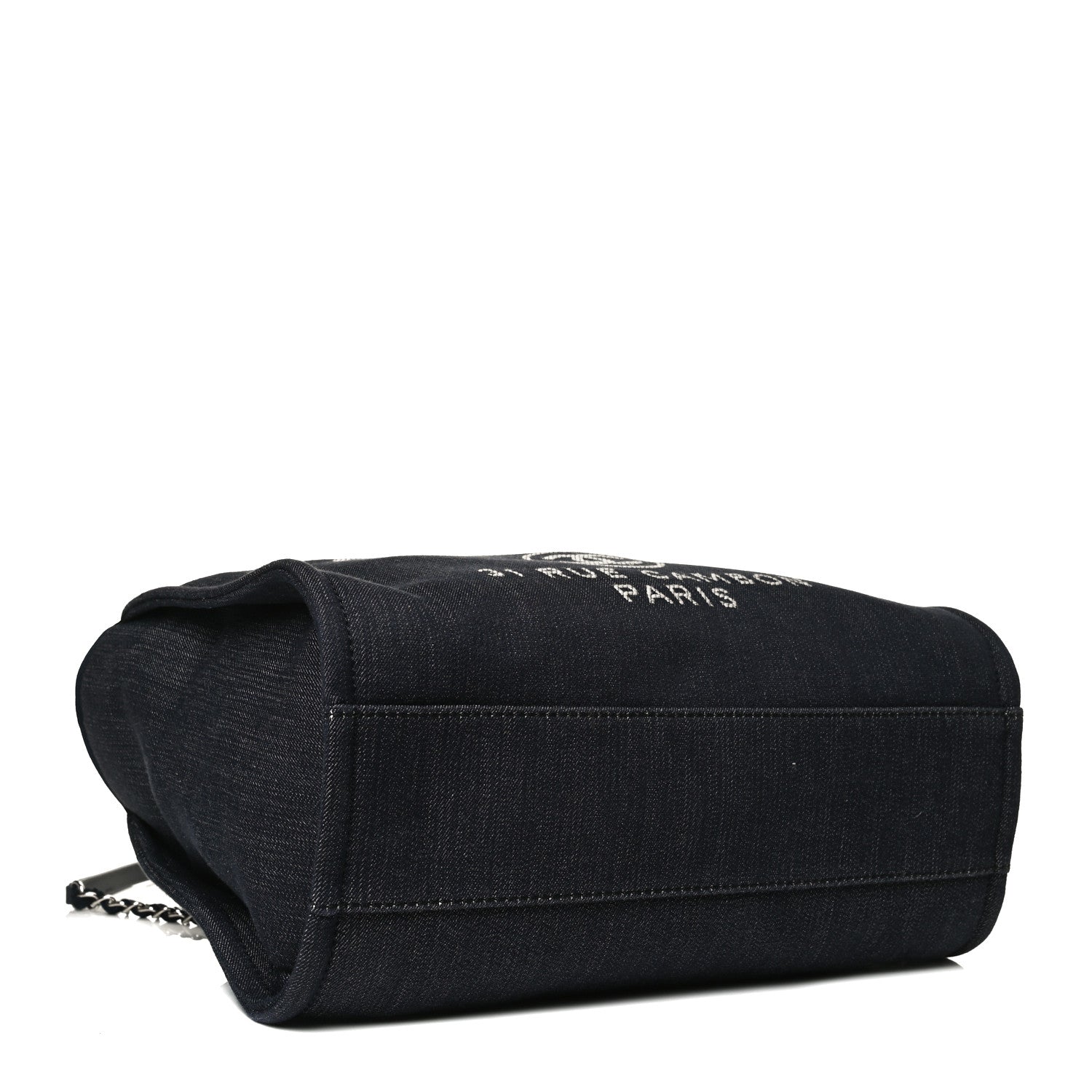 Chanel Denim Small Deauville Tote Dark Blue 4 of 12