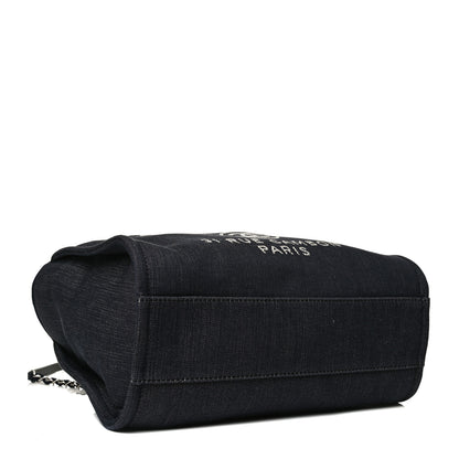 Chanel Denim Small Deauville Tote Dark Blue 4 of 12