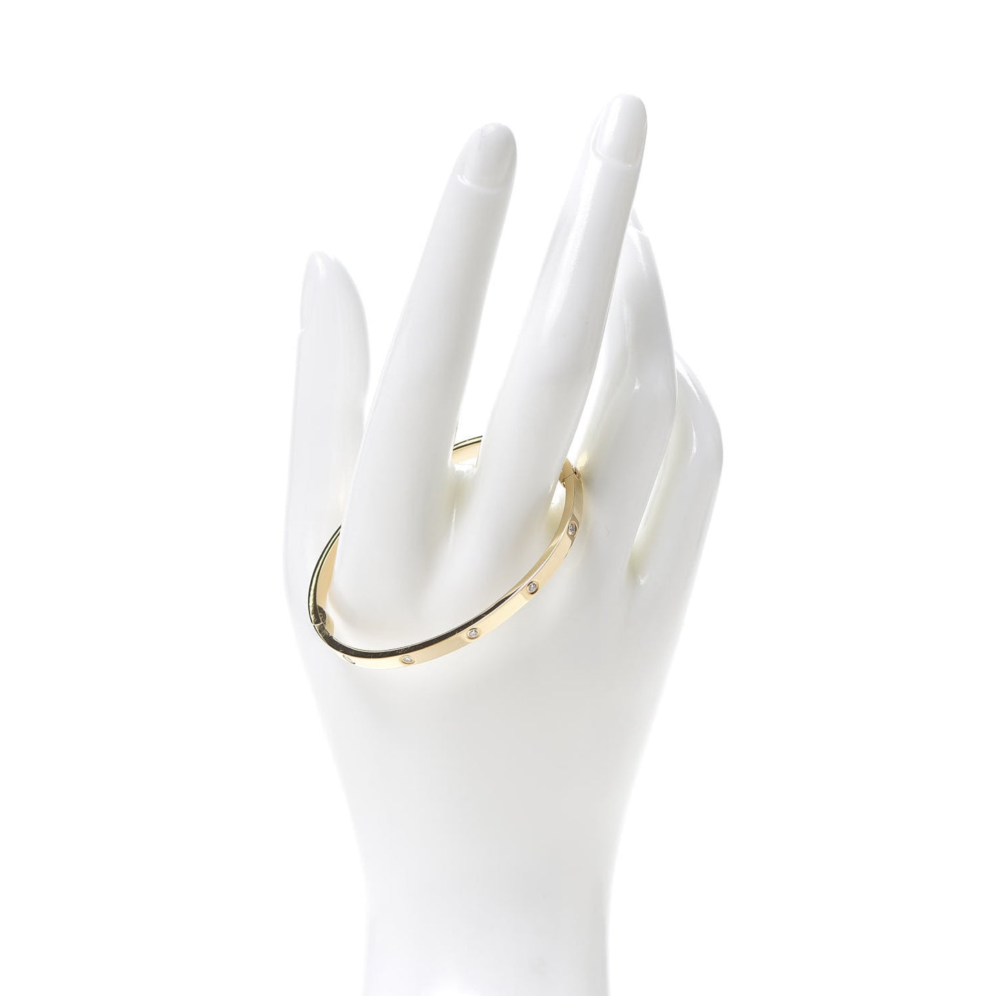 18K Yellow Gold 10 Diamond Small LOVE Bracelet 16