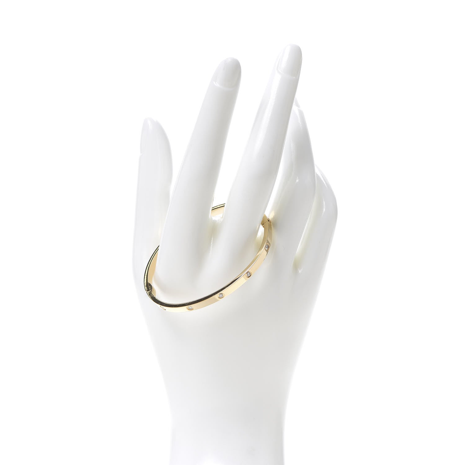 Cartier 18K Yellow Gold 10 Diamond Small LOVE Bracelet 16 2 of 8