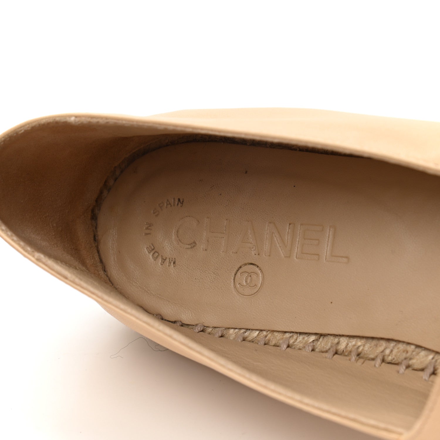 Chanel Lambskin CC Espadrilles 40 Beige Black 7 of 12