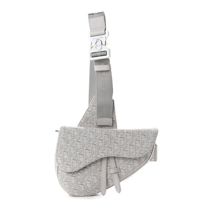 Christian Dior Oblique Mens Saddle Bag Grey 1 of 7